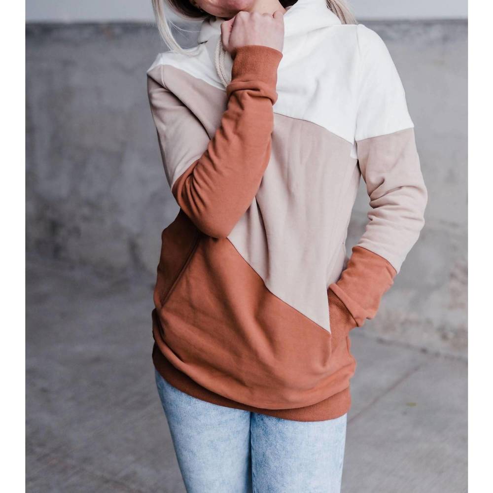 AMPERSAND AVE venice singlehood sweatshirt in white/mocha/deep salmon